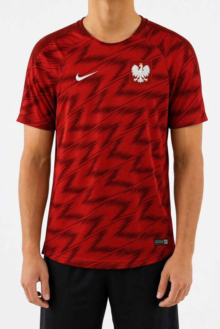 Nike Authentic Soccer Futbol Poland World Cup Pre-Match Soccer Jersey Mens S Red